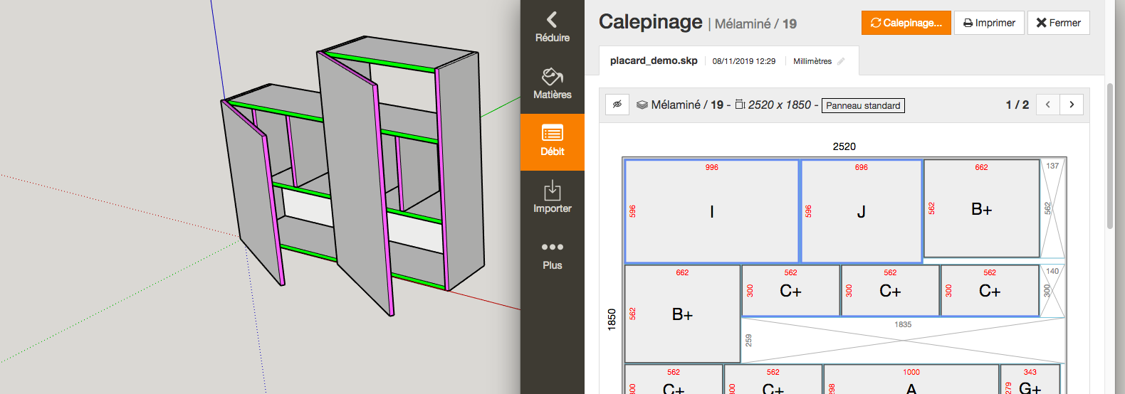 sketchup make 2018 cut list